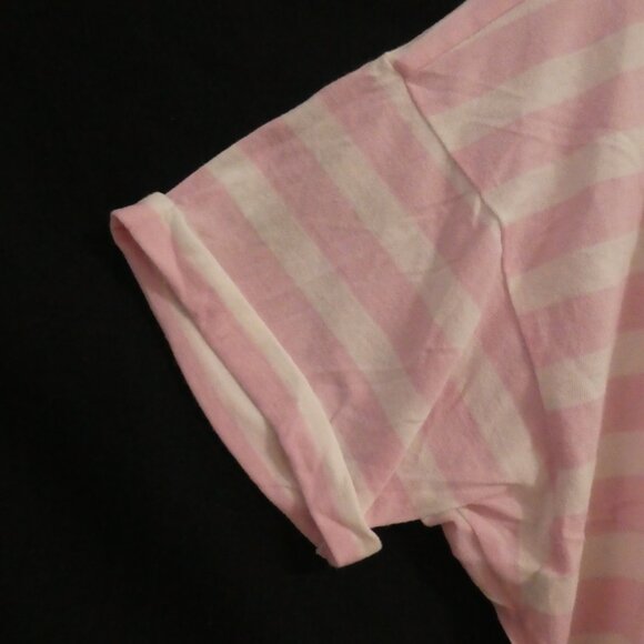 VICTORIA'S SECRET | medium | Pink and White Stripe Sleep Shirt | Rolled Cuffs - Picture 4 of 13